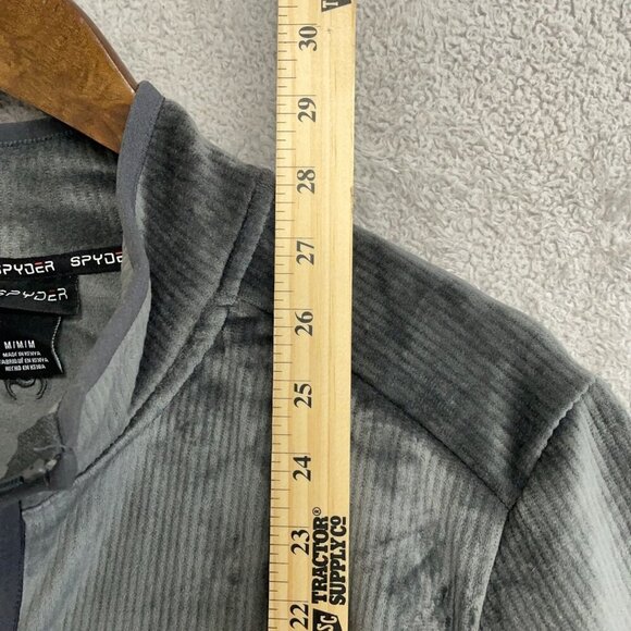 NWOT Spyder Men's M/M Gray Quarter-Zip Pullover Sweatshirt Soft Ribbed Fleece - Picture 7 of 10